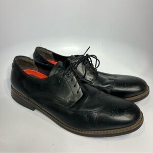 Rockport black leather wingtip‎ dress shoes men’s size 14 wedding professional